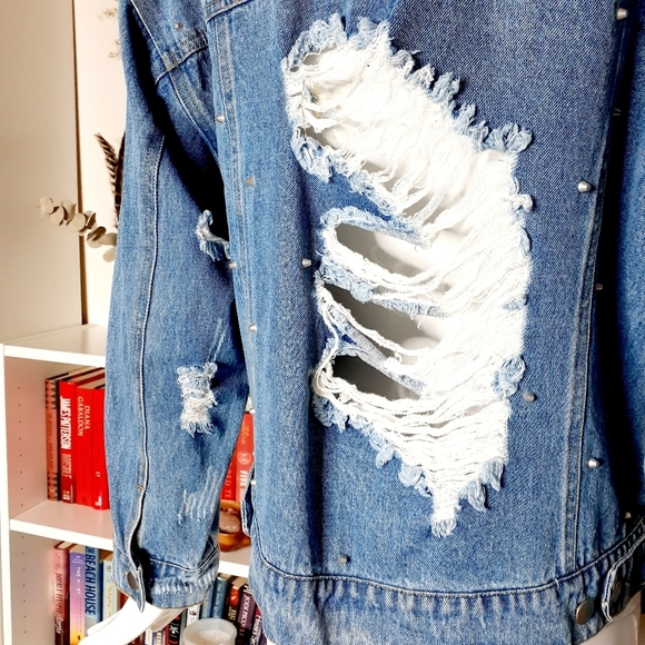 Forever 21 Contemporary Distressed Denim Jacket P6313 - Picture 8 of 10